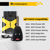 Uncut Blade Self Programmable Car Key Fob Replacement for Dodge/JEE-p/Chr-ysler with FCC: OHT692427AA